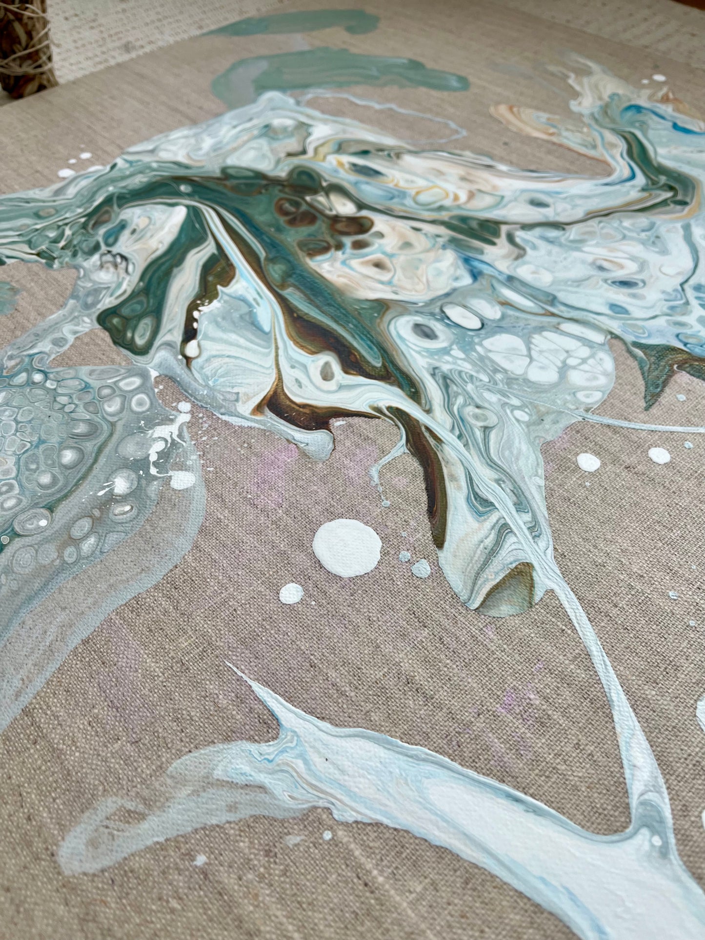 „Feel the waves" 100x50 cm, Fluid Art auf Leinwand; verfügbar