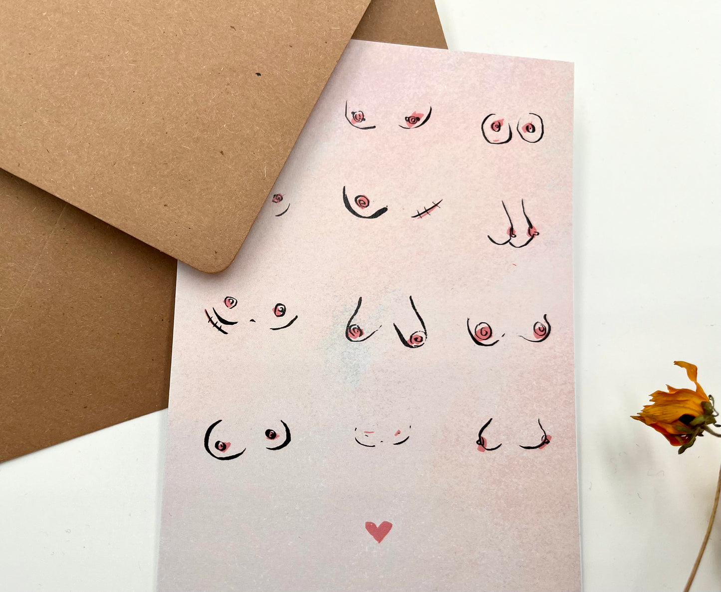 Postkarte: "Beautiful boobs" 10,5 x 14,8 cm
