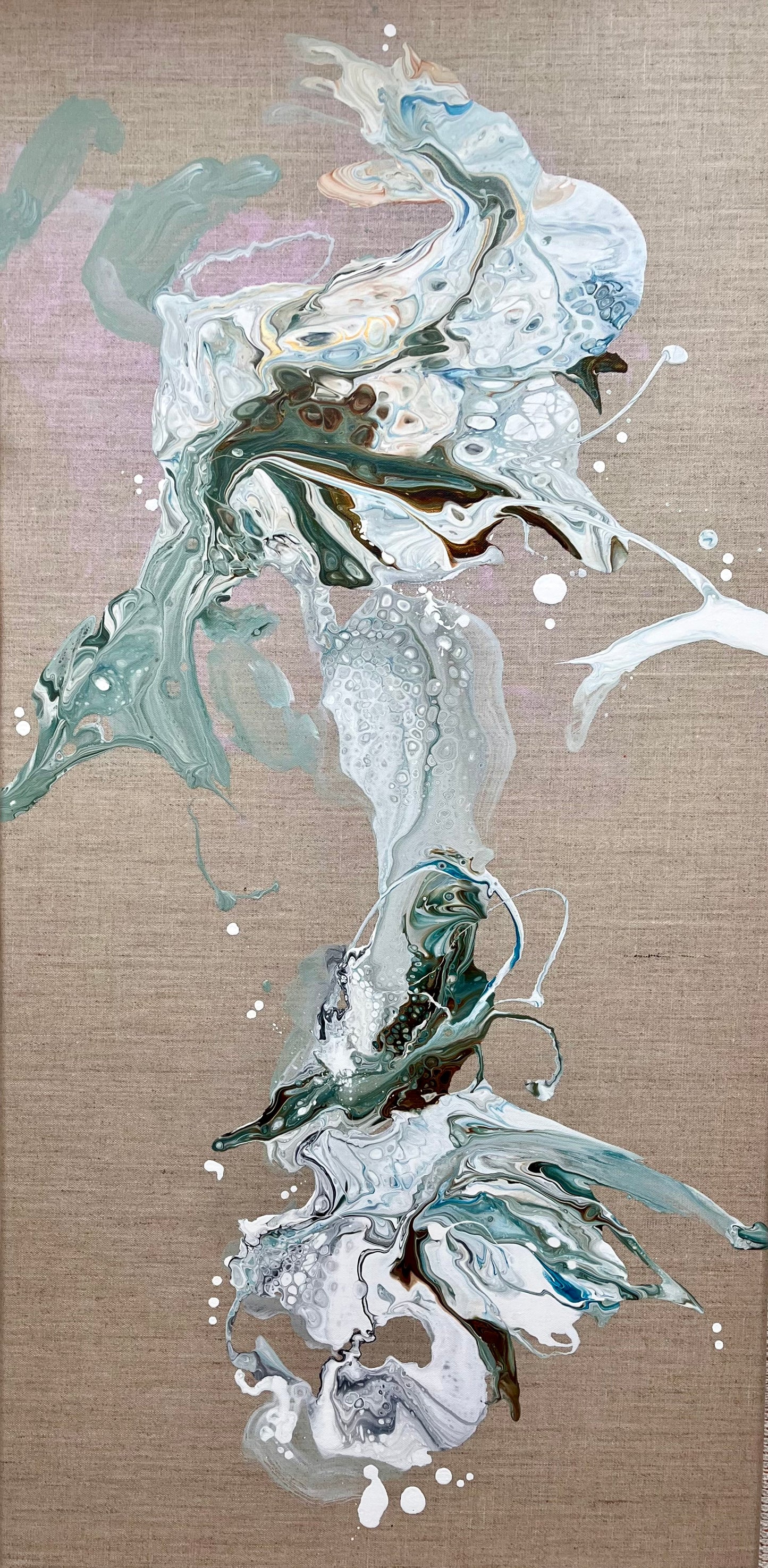 „Feel the waves" 100x50 cm, Fluid Art auf Leinwand; verfügbar