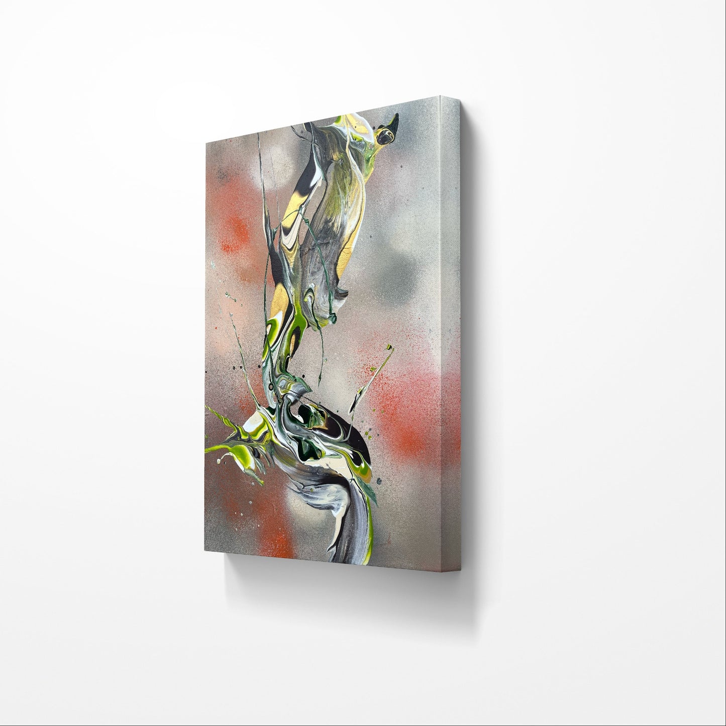 „Earthy wave II" 30x40 cm, Fluid Art auf Leinwand; verfügbar