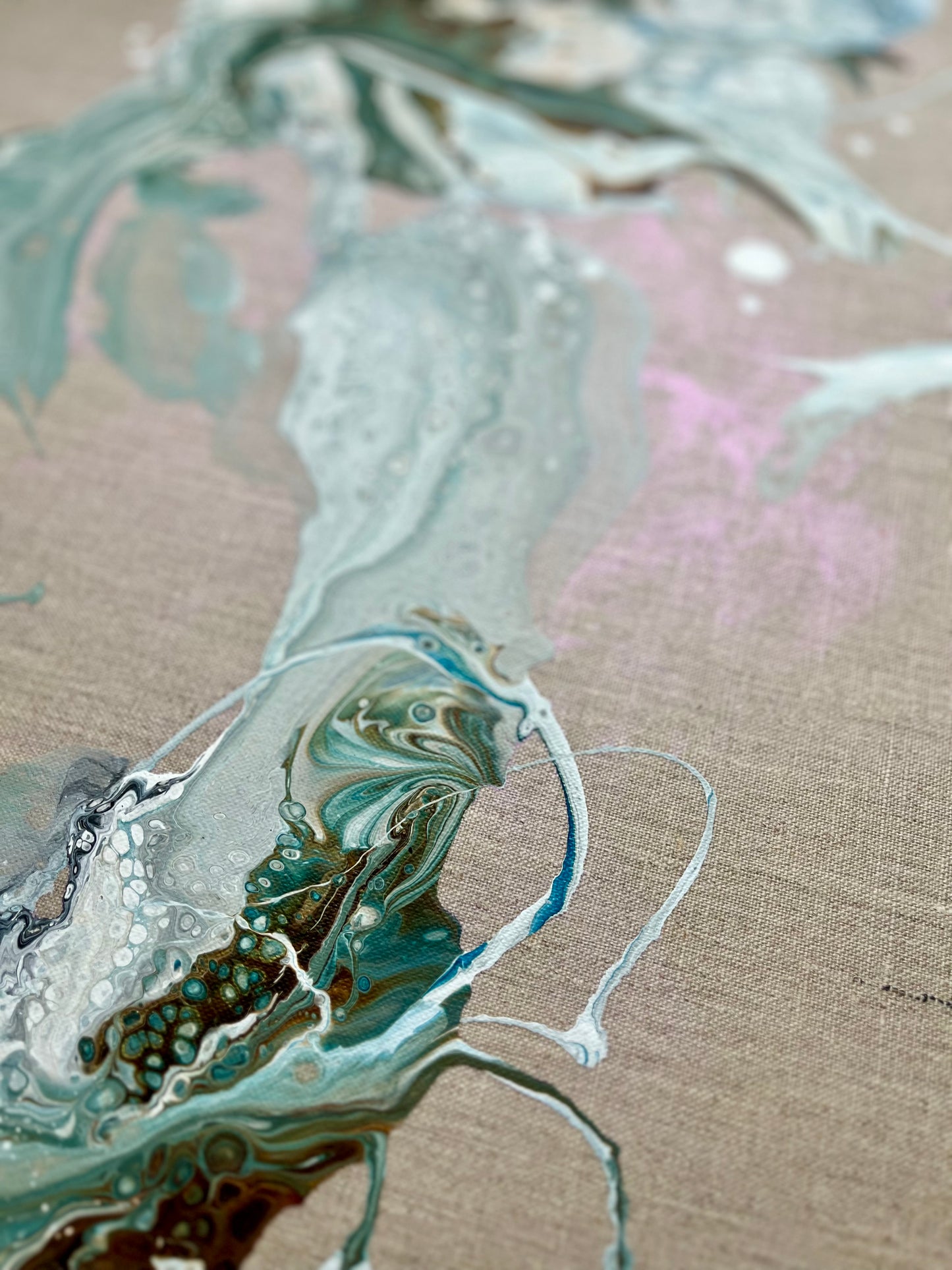 „Feel the waves" 100x50 cm, Fluid Art auf Leinwand; verfügbar
