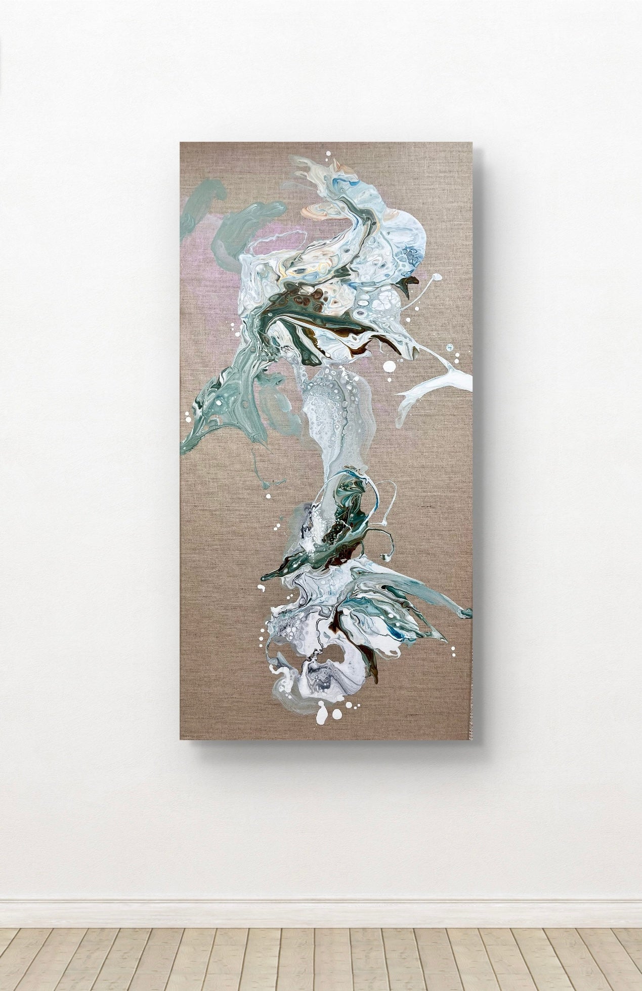 „Feel the waves" 100x50 cm, Fluid Art auf Leinwand; verfügbar