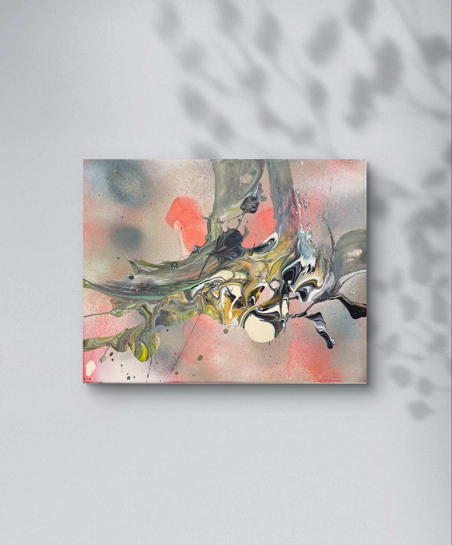 „Earthy Wave I" 30x40 cm, Fluid Art auf Leinwand; verfügbar