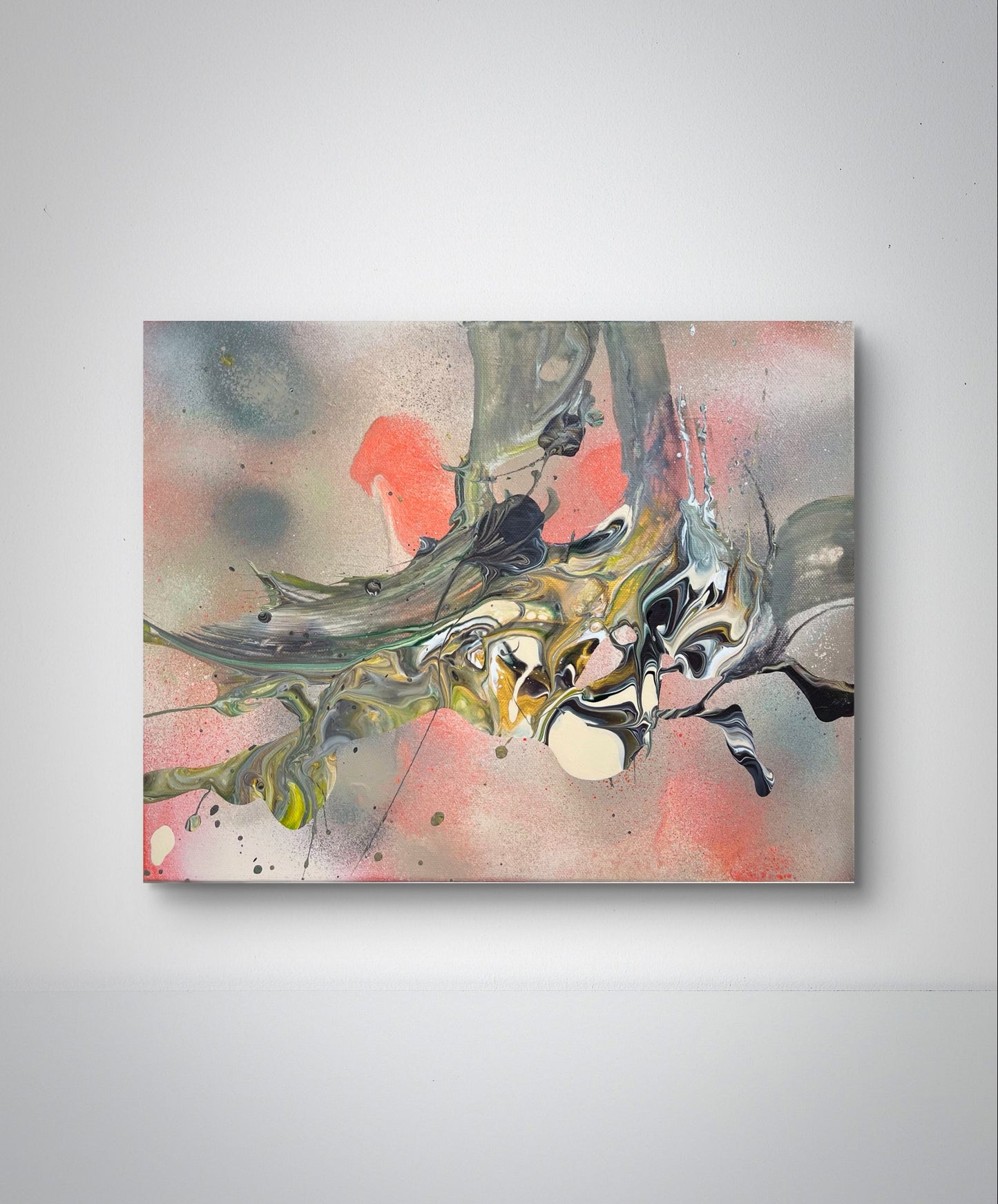 „Earthy Wave I" 30x40 cm, Fluid Art auf Leinwand; verfügbar