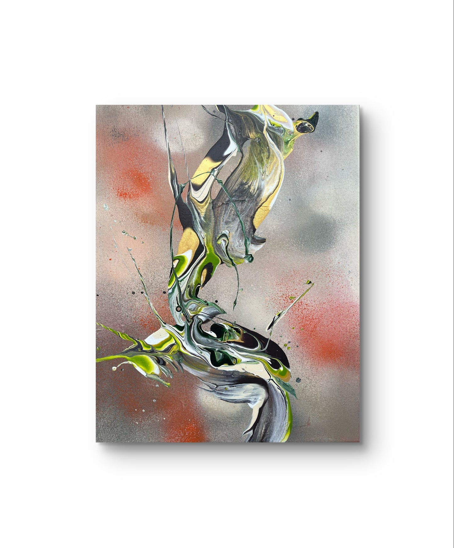 „Earthy wave II" 30x40 cm, Fluid Art auf Leinwand; verfügbar