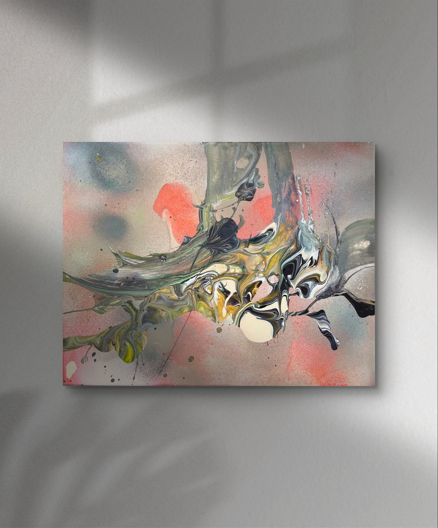 „Earthy Wave I" 30x40 cm, Fluid Art auf Leinwand; verfügbar