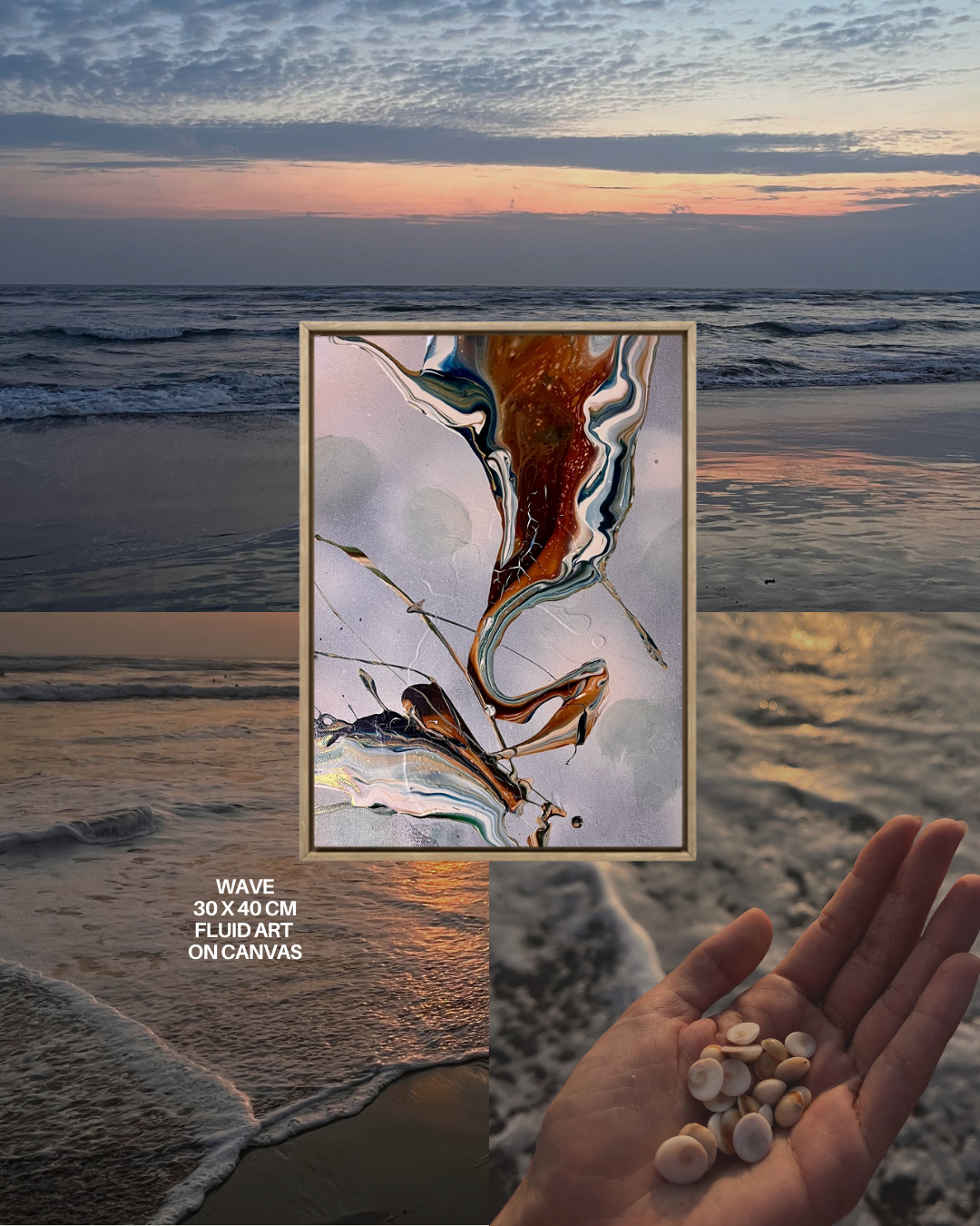 Wave | 30x40 cm, Fluid Art auf Leinwand; verfügbar