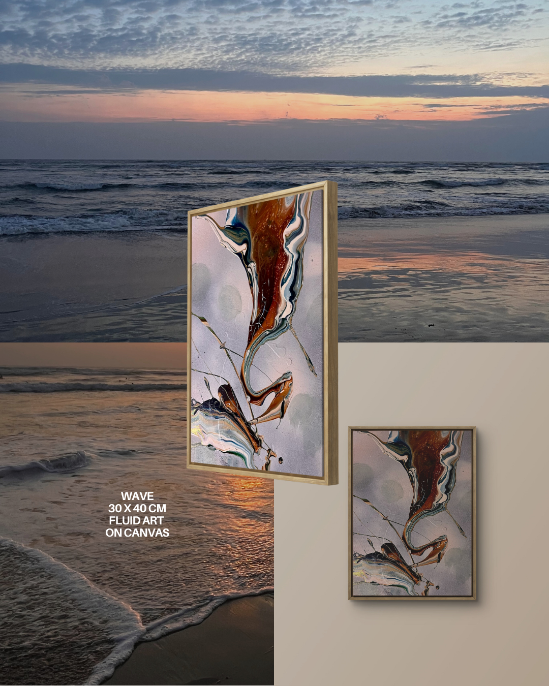 Wave | 30x40 cm, Fluid Art auf Leinwand; verfügbar